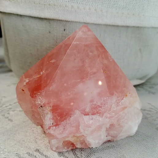 bloc brut en quartz rose