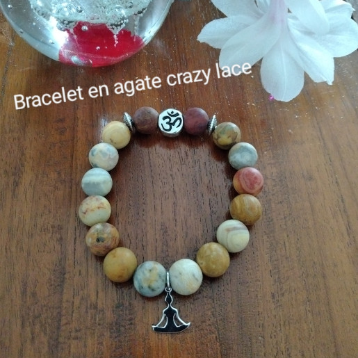 Bracelet en agate crazy lace