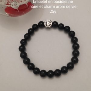 Bracelet en obsidienne noire