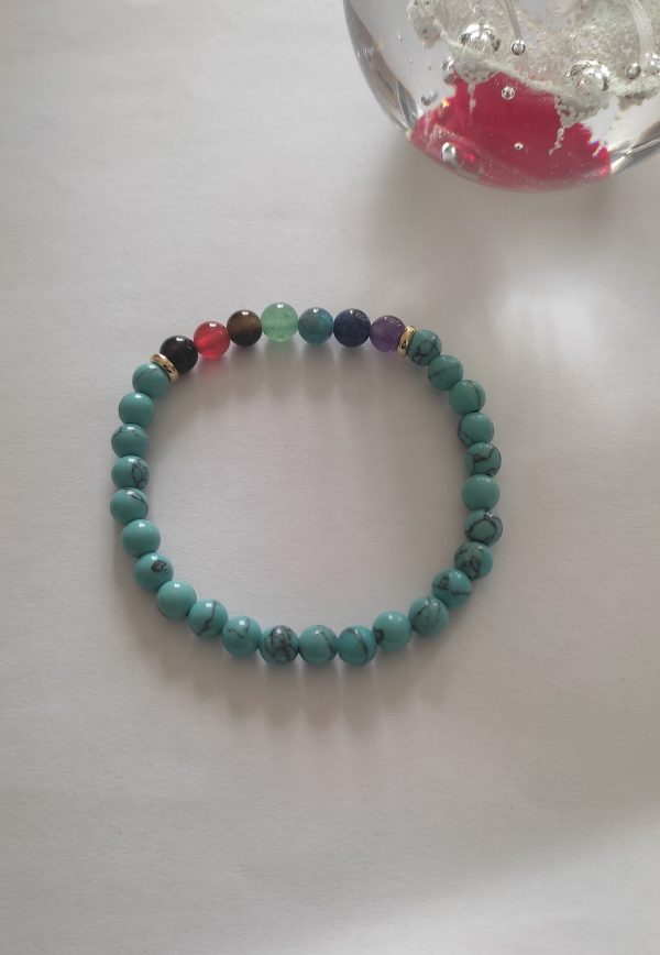 Bracelet turquoise 7 chakras