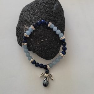 Bracelet en lapis lazuli et angélite