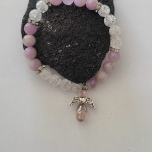 bracelet en kunsite et cristal