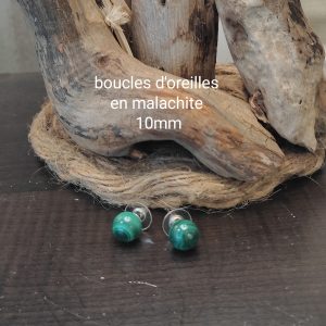 Boucles d'oreille en malachite